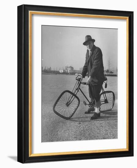 Eccentric Square-Wheeled Bicycle-Wallace Kirkland-Framed Photographic Print