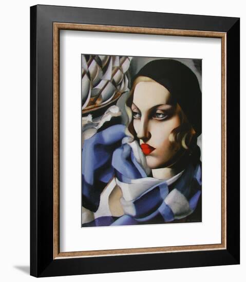 Echarpe Bleue-Tamara de Lempicka-Framed Premium Giclee Print