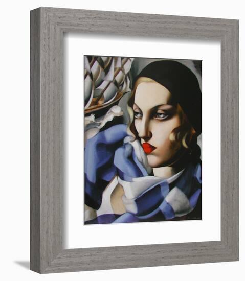 Echarpe Bleue-Tamara de Lempicka-Framed Premium Giclee Print