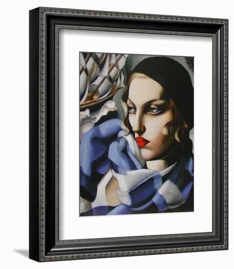 Echarpe Bleue-Tamara de Lempicka-Framed Premium Giclee Print