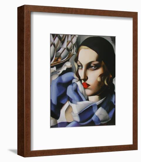 Echarpe Bleue-Tamara de Lempicka-Framed Premium Giclee Print