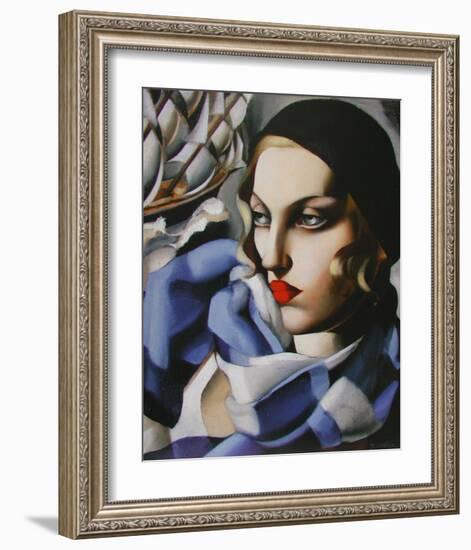 Echarpe Bleue-Tamara de Lempicka-Framed Premium Giclee Print