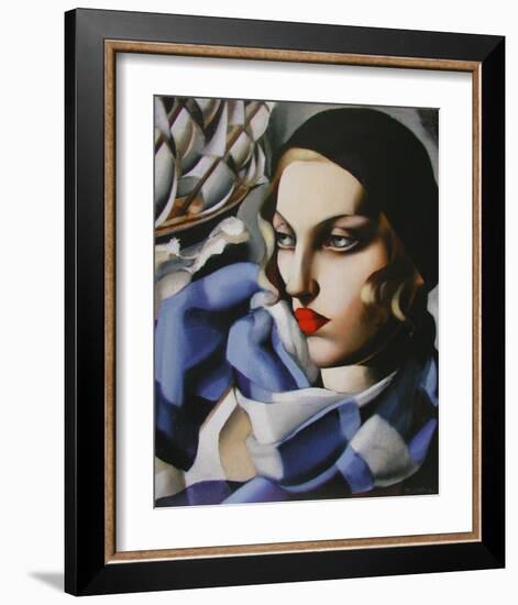 Echarpe Bleue-Tamara de Lempicka-Framed Premium Giclee Print