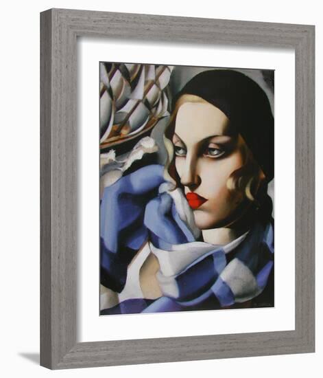 Echarpe Bleue-Tamara de Lempicka-Framed Premium Giclee Print