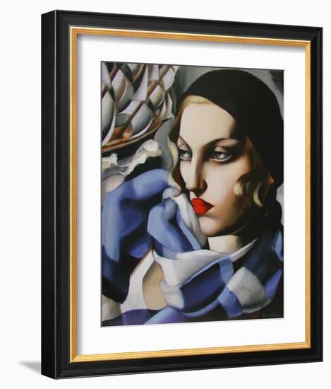 Echarpe Bleue-Tamara de Lempicka-Framed Premium Giclee Print