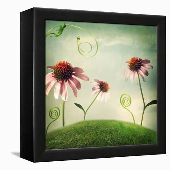 Echinacea Flowers in Fantasy Landscape-Melpomene-Framed Premier Image Canvas