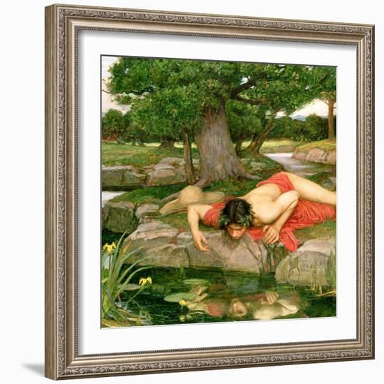 Echo and Narcissus, 1903 (Detail)-John William Waterhouse-Framed Giclee Print