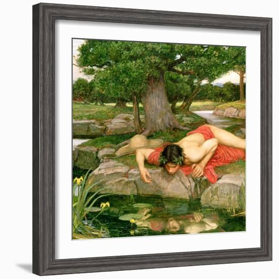 Echo and Narcissus, 1903 (Detail)-John William Waterhouse-Framed Giclee Print