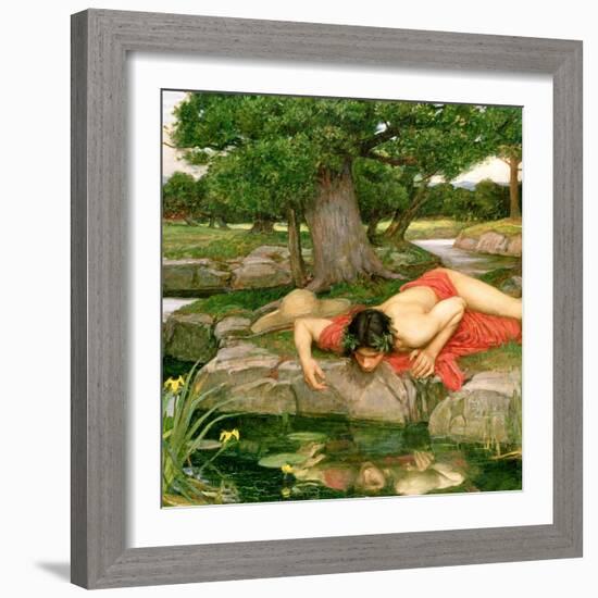 Echo and Narcissus, 1903 (Detail)-John William Waterhouse-Framed Giclee Print