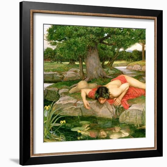 Echo and Narcissus, 1903 (Detail)-John William Waterhouse-Framed Giclee Print