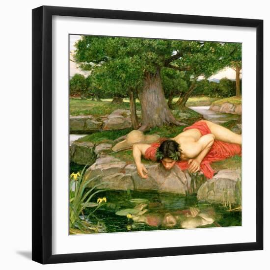 Echo and Narcissus, 1903 (Detail)-John William Waterhouse-Framed Giclee Print