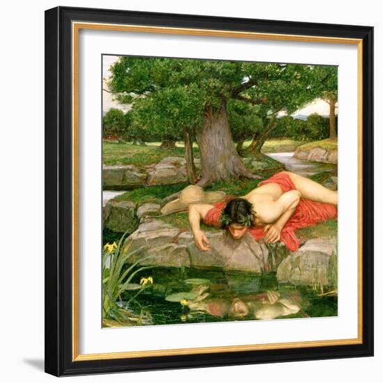 Echo and Narcissus, 1903 (Detail)-John William Waterhouse-Framed Giclee Print