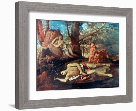 Echo And Narcissus-Nicolas Poussin-Framed Giclee Print