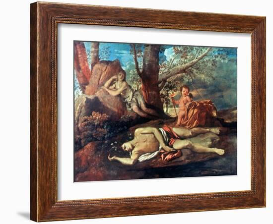 Echo And Narcissus-Nicolas Poussin-Framed Giclee Print