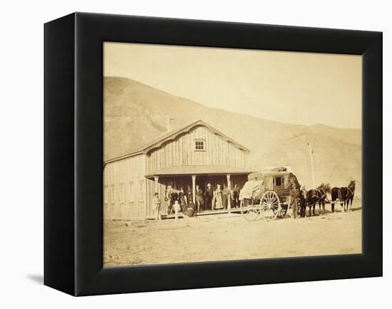 Echo City, Utah Territory Stagecoach And Stop, ca. 1869-Andrew Russell-Framed Stretched Canvas