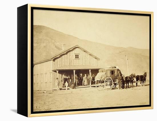 Echo City, Utah Territory Stagecoach And Stop, ca. 1869-Andrew Russell-Framed Stretched Canvas