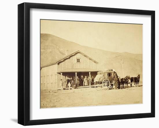 Echo City, Utah Territory Stagecoach And Stop, ca. 1869-Andrew Russell-Framed Art Print