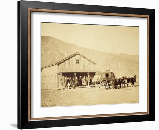 Echo City, Utah Territory Stagecoach And Stop, ca. 1869-Andrew Russell-Framed Art Print