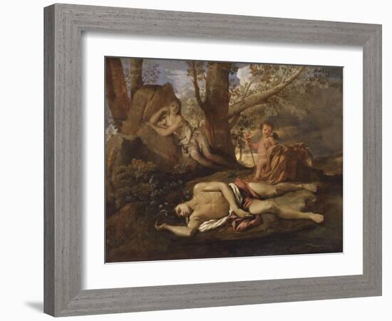 Echo et Narcisse-Nicolas Poussin-Framed Giclee Print