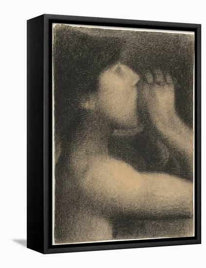 Echo, Study for ' Bathers at Asnieres', 1883-4-Georges Seurat-Framed Premier Image Canvas