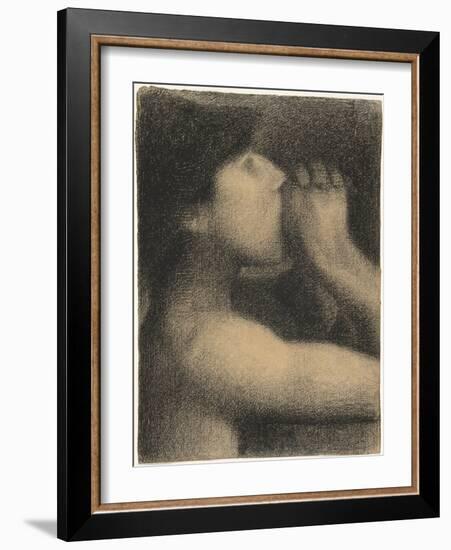 Echo, Study for ' Bathers at Asnieres', 1883-4-Georges Seurat-Framed Giclee Print