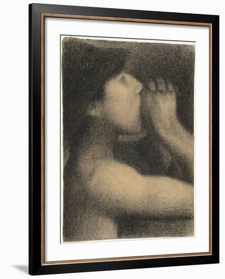 Echo, Study for ' Bathers at Asnieres', 1883-4-Georges Seurat-Framed Giclee Print