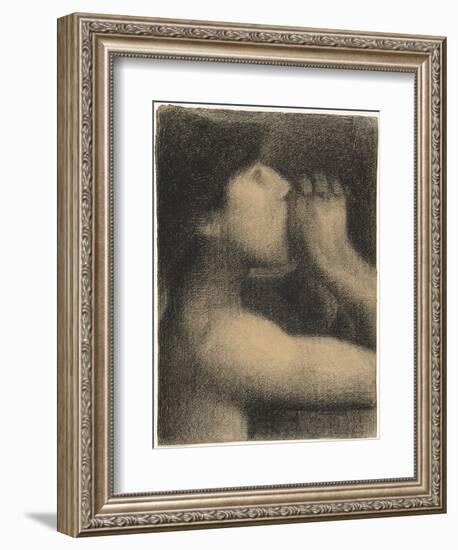 Echo, Study for ' Bathers at Asnieres', 1883-4-Georges Seurat-Framed Giclee Print