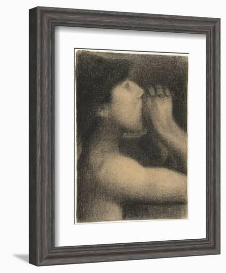 Echo, Study for ' Bathers at Asnieres', 1883-4-Georges Seurat-Framed Giclee Print