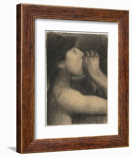 Echo, Study for ' Bathers at Asnieres', 1883-4-Georges Seurat-Framed Giclee Print