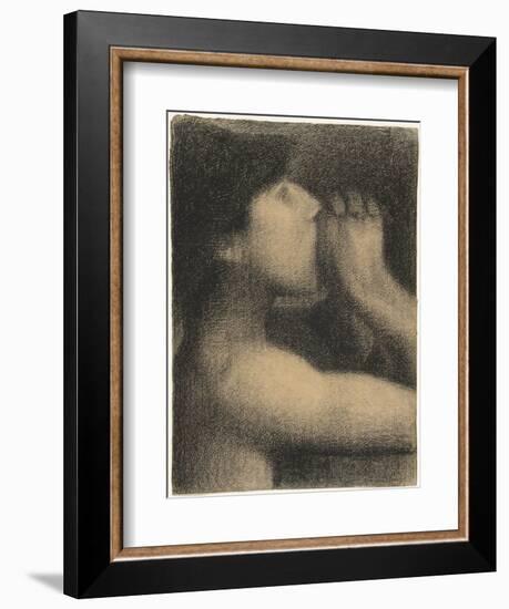 Echo, Study for ' Bathers at Asnieres', 1883-4-Georges Seurat-Framed Giclee Print