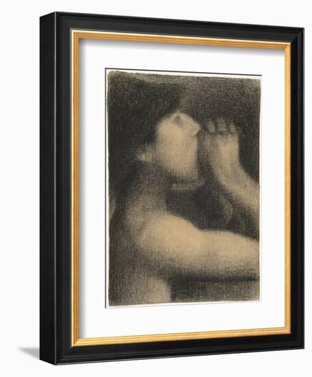 Echo, Study for ' Bathers at Asnieres', 1883-4-Georges Seurat-Framed Giclee Print