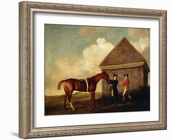 Eclipse', a Dark Chestnut Racehorse, by the Rubbing Down House at Newmarket-George Stubbs-Framed Giclee Print