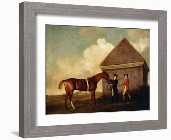 Eclipse', a Dark Chestnut Racehorse, by the Rubbing Down House at Newmarket-George Stubbs-Framed Giclee Print