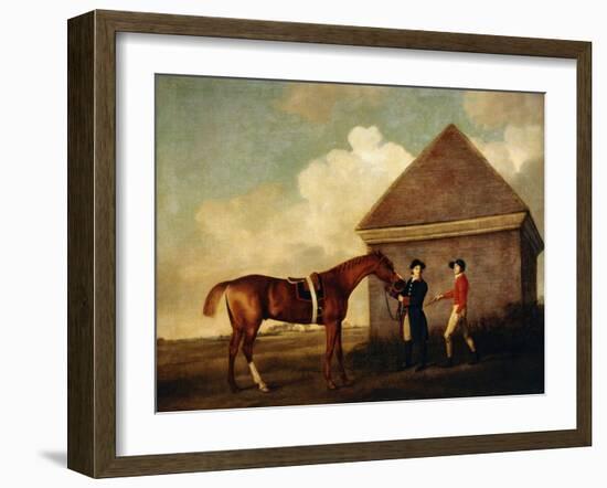 Eclipse', a Dark Chestnut Racehorse, by the Rubbing Down House at Newmarket-George Stubbs-Framed Giclee Print