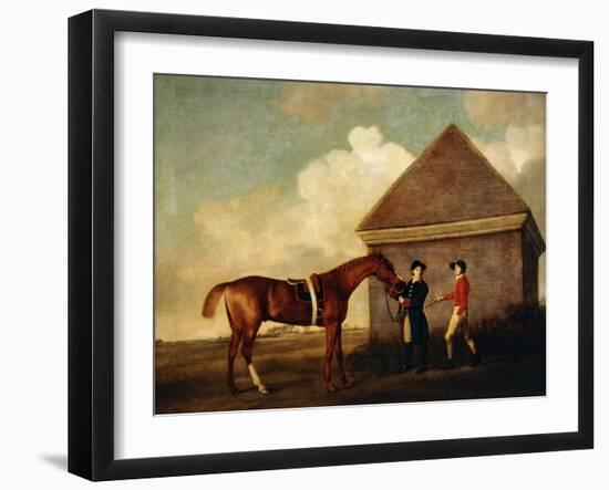 Eclipse', a Dark Chestnut Racehorse, by the Rubbing Down House at Newmarket-George Stubbs-Framed Giclee Print