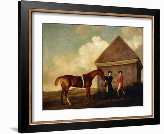 Eclipse', a Dark Chestnut Racehorse, by the Rubbing Down House at Newmarket-George Stubbs-Framed Giclee Print