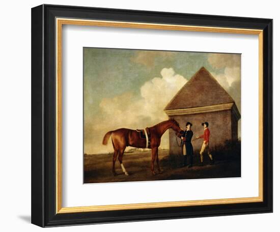 Eclipse', a Dark Chestnut Racehorse, by the Rubbing Down House at Newmarket-George Stubbs-Framed Giclee Print