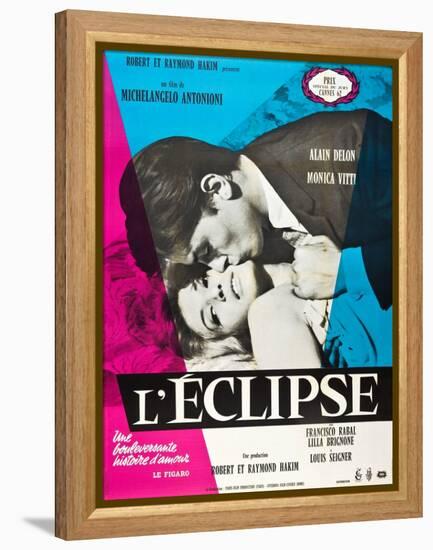 Eclipse, (aka L'Eclisse), Alain Delon, Monica Vitti on French Poster Art, 1962-null-Framed Stretched Canvas