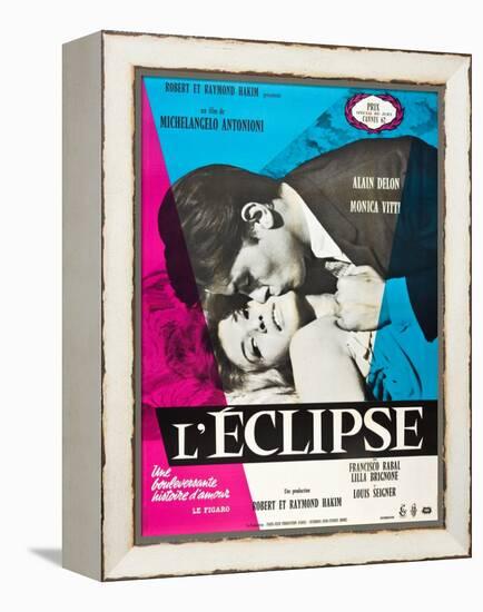 Eclipse, (aka L'Eclisse), Alain Delon, Monica Vitti on French Poster Art, 1962-null-Framed Stretched Canvas