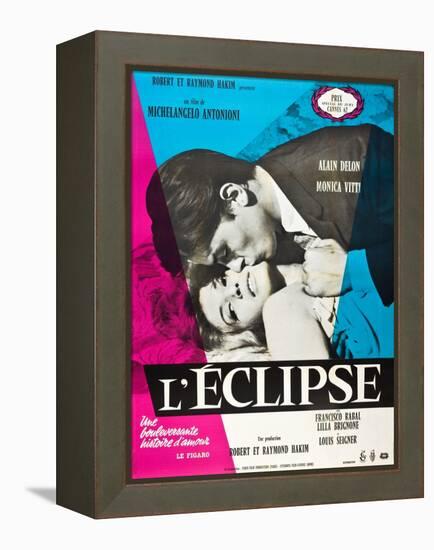 Eclipse, (aka L'Eclisse), Alain Delon, Monica Vitti on French Poster Art, 1962-null-Framed Stretched Canvas