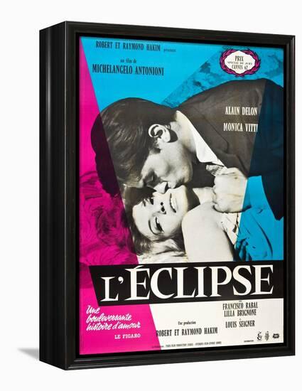 Eclipse, (aka L'Eclisse), Alain Delon, Monica Vitti on French Poster Art, 1962-null-Framed Stretched Canvas