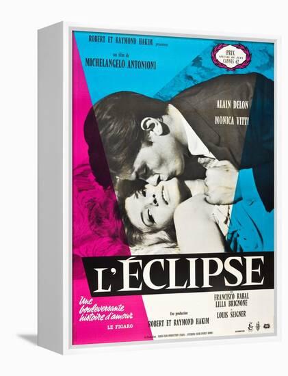 Eclipse, (aka L'Eclisse), Alain Delon, Monica Vitti on French Poster Art, 1962-null-Framed Stretched Canvas