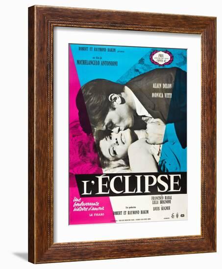 Eclipse, (aka L'Eclisse), Alain Delon, Monica Vitti on French Poster Art, 1962-null-Framed Art Print