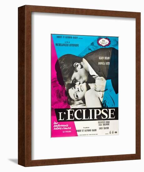 Eclipse, (aka L'Eclisse), Alain Delon, Monica Vitti on French Poster Art, 1962-null-Framed Art Print