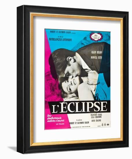 Eclipse, (aka L'Eclisse), Alain Delon, Monica Vitti on French Poster Art, 1962-null-Framed Art Print