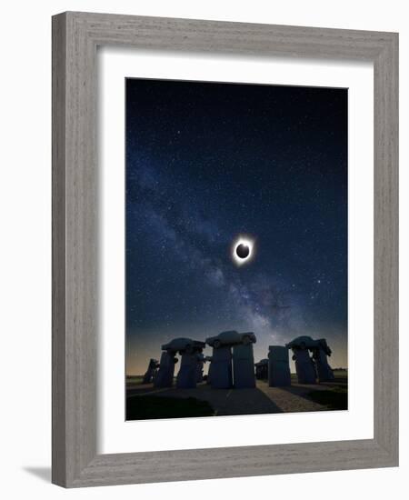 Eclipse at Carhenge-Dale O’Dell-Framed Photographic Print