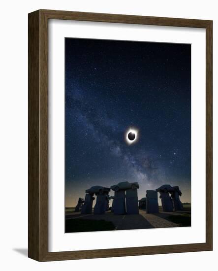 Eclipse at Carhenge-Dale O’Dell-Framed Photographic Print