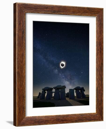 Eclipse at Carhenge-Dale O’Dell-Framed Photographic Print