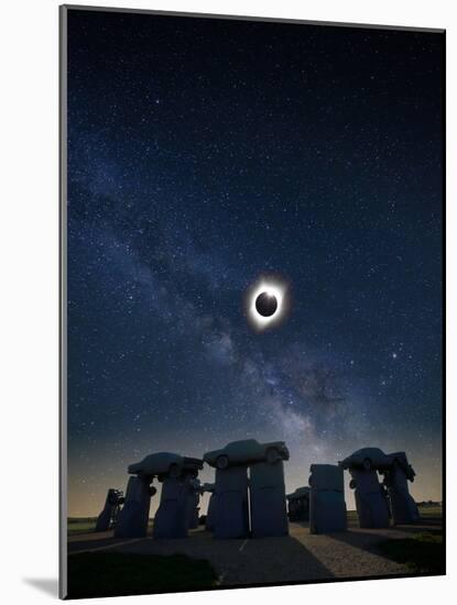 Eclipse at Carhenge-Dale O’Dell-Mounted Photographic Print