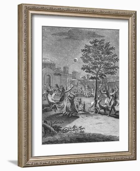 Eclipse of the Moon, from 'Voyage Historique De L'Amerique Meridionale', Pub. 1752-Jorge Juan y Santacilia-Framed Giclee Print